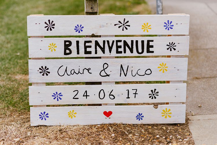 Pallet Sign Welcome Painted Multicoloured Hand Made Fun Outdoor Wedding https://www.sharrongibson.co.uk/