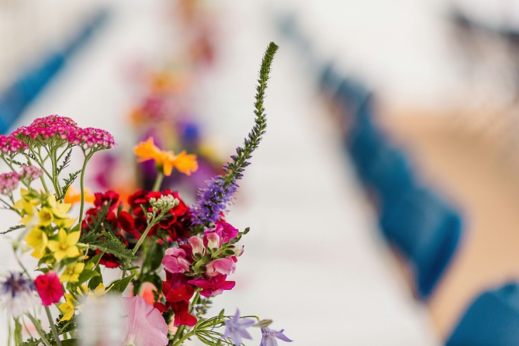 Multicoloured Hand Made Fun Outdoor Wedding https://www.sharrongibson.co.uk/