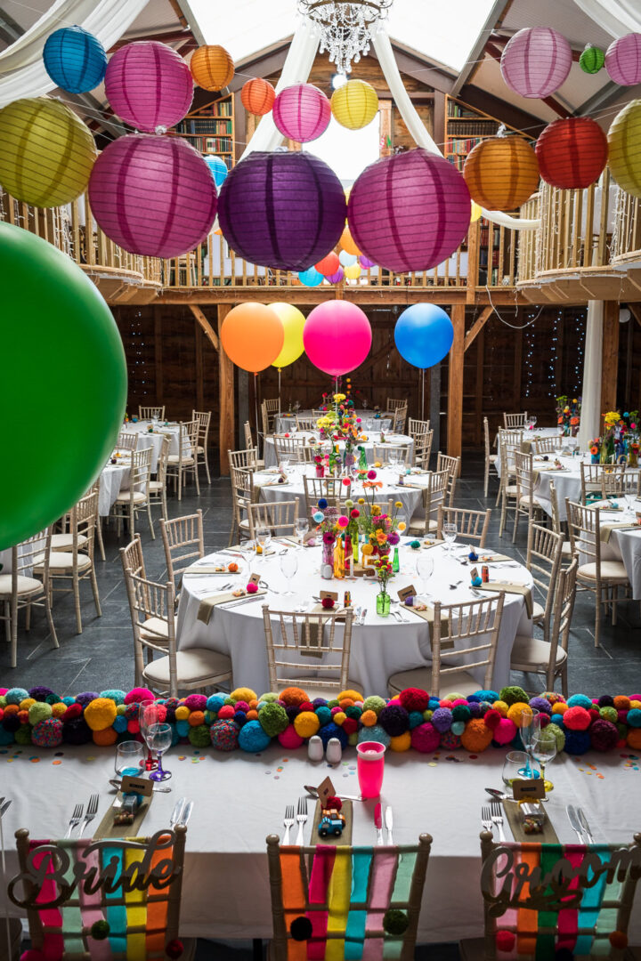 Colourful Barn Wedding Decorations John Wellings