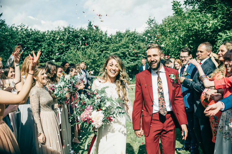 Confetti Throw Bride Groom Whimsical Stylish Burgundy Rose Gold Tent Wedding https://www.jakemorley.co.uk/