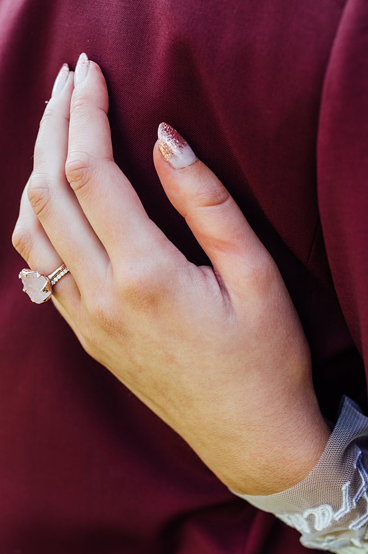 Rings Engagement Eternity Bride Bridal Nails Manicure Rough Gem Diamond Whimsical Stylish Burgundy Rose Gold Tent Wedding https://www.jakemorley.co.uk/