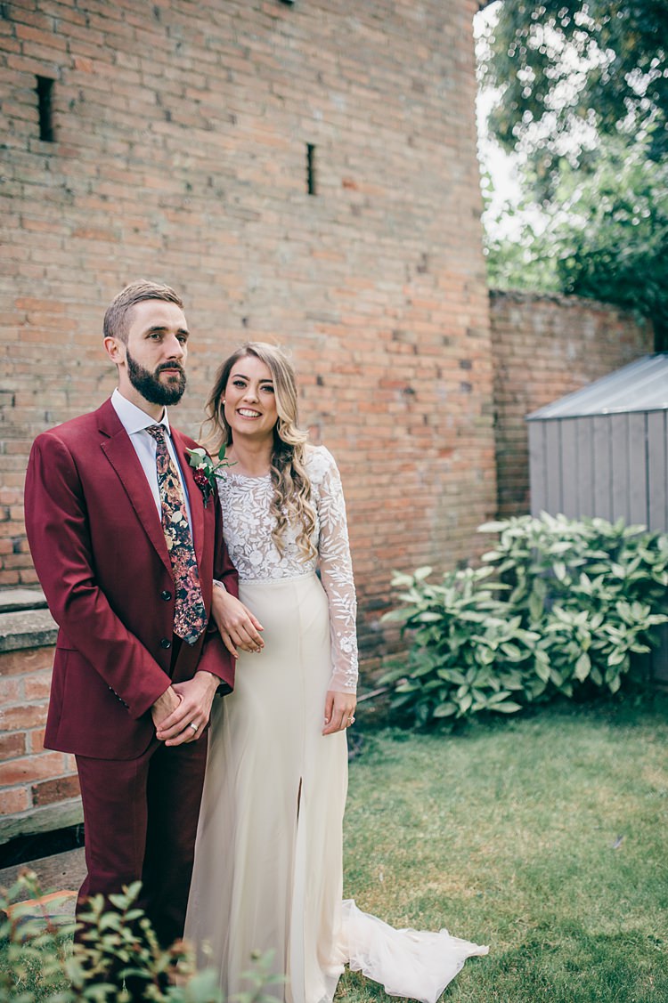 Hermione de Paula Dress Gown Bride Bridal Embroidered Sleeves Whimsical Stylish Burgundy Rose Gold Tent Wedding https://www.jakemorley.co.uk/