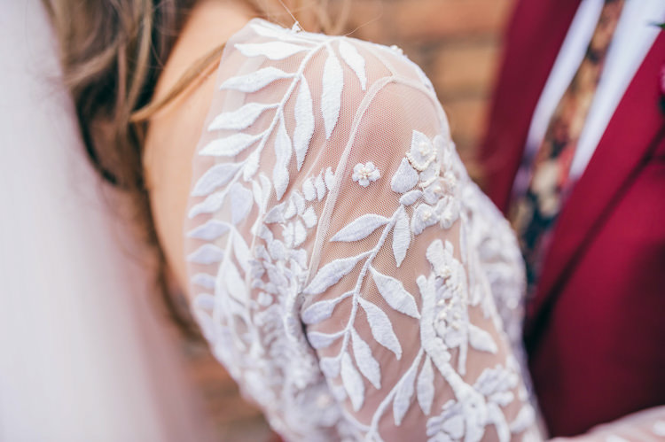 Hermione de Paula Dress Gown Bride Bridal Embroidered Whimsical Stylish Burgundy Rose Gold Tent Wedding https://www.jakemorley.co.uk/