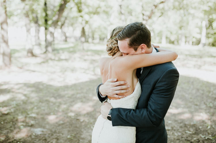 Outdoor Rustic Boho Forest First Look Bride Groom Morning Embrace | Organic Earthy Fun Wedding Oklahoma http://zaynewilliams.com/
