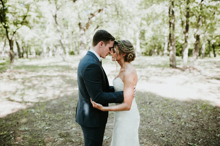 Outdoor Rustic Boho Forest First Look Bride Groom Morning Alone Embrace | Organic Earthy Fun Wedding Oklahoma http://zaynewilliams.com/