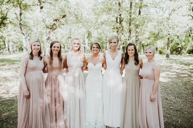 Outdoor Rustic Boho Forest Sweetheart Bride Blush Bridesmaids Tribe | Organic Earthy Fun Wedding Oklahoma http://zaynewilliams.com/
