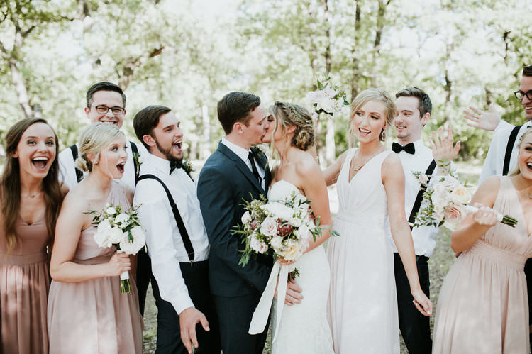 Outdoor Rustic Boho Kiss Blush Bridesmaids Navy Groomsmen White Bouquets | Organic Earthy Fun Wedding Oklahoma http://zaynewilliams.com/