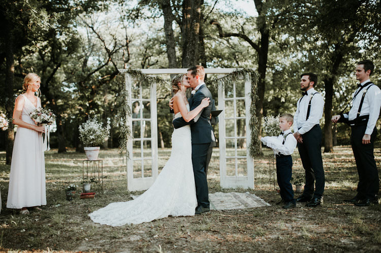Outdoor Rustic Boho Forest Ceremony Backdrop Rug Vintage Door Window Kiss | Organic Earthy Fun Wedding Oklahoma http://zaynewilliams.com/