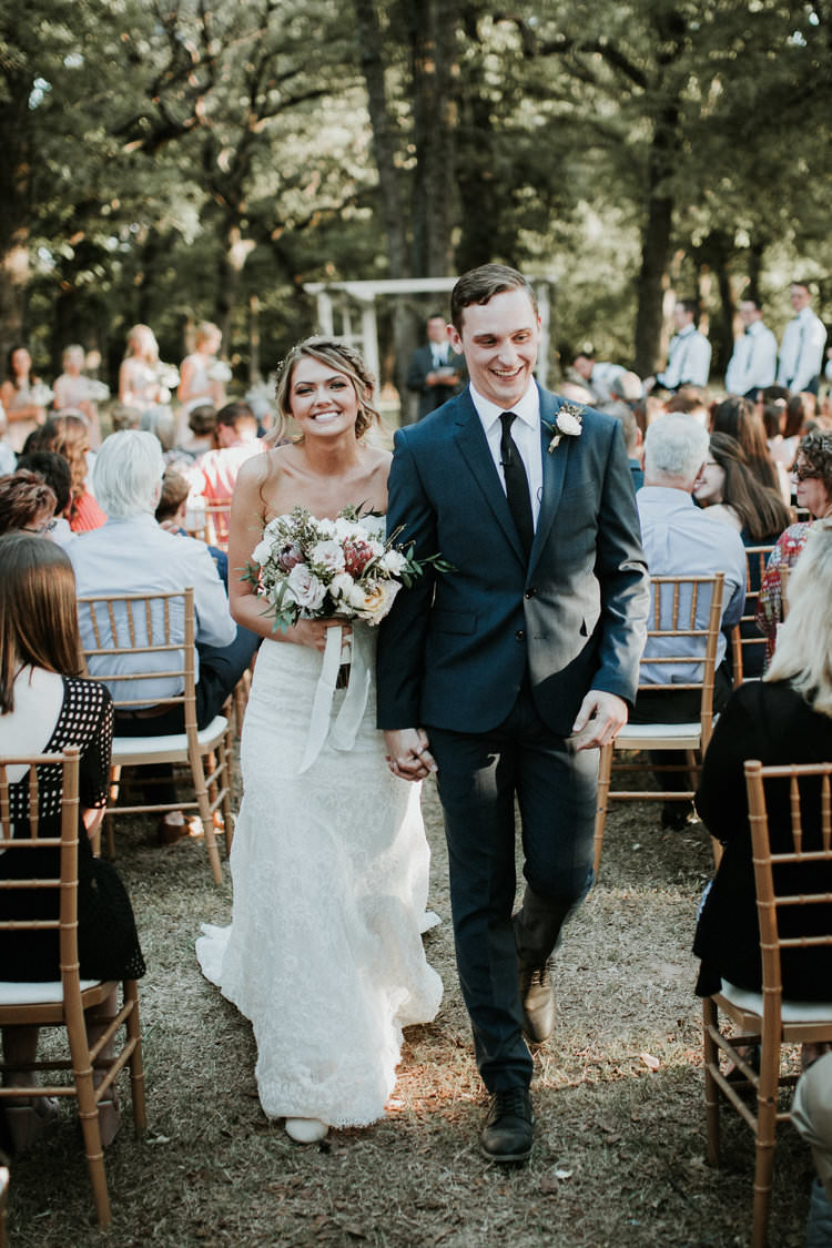Outdoor Rustic Boho Forest Ceremony Aisle Bouquet Bride Groom | Organic Earthy Fun Wedding Oklahoma http://zaynewilliams.com/