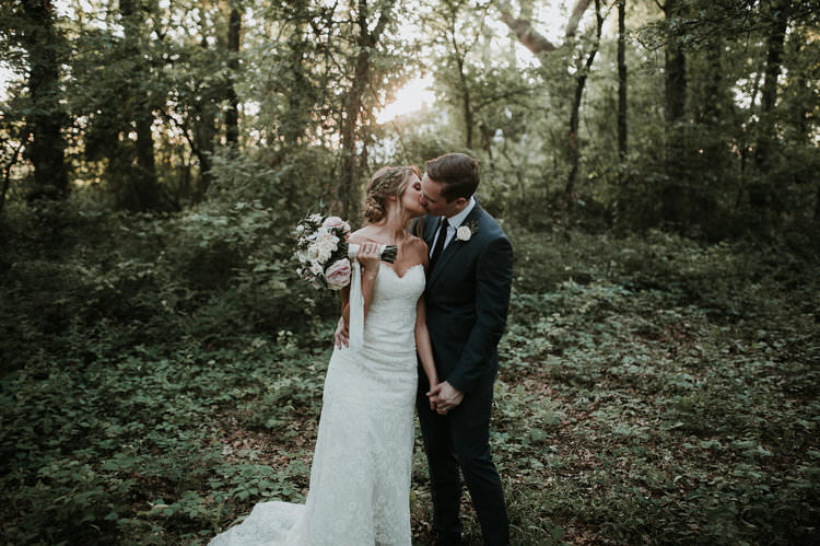 Outdoor Rustic Boho Forest Natural Sweetheart Updo Bride Groom Bouquet Kiss | Organic Earthy Fun Wedding Oklahoma http://zaynewilliams.com/