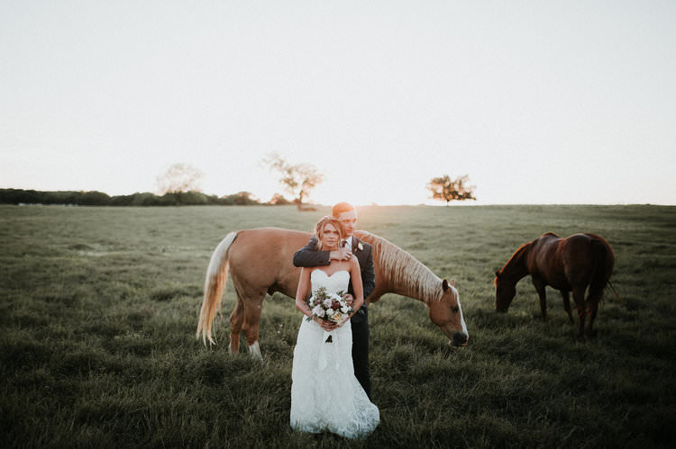 Outdoor Rustic Boho Forest Field Sun Natural Bride Groom Wild Horses | Organic Earthy Fun Wedding Oklahoma http://zaynewilliams.com/