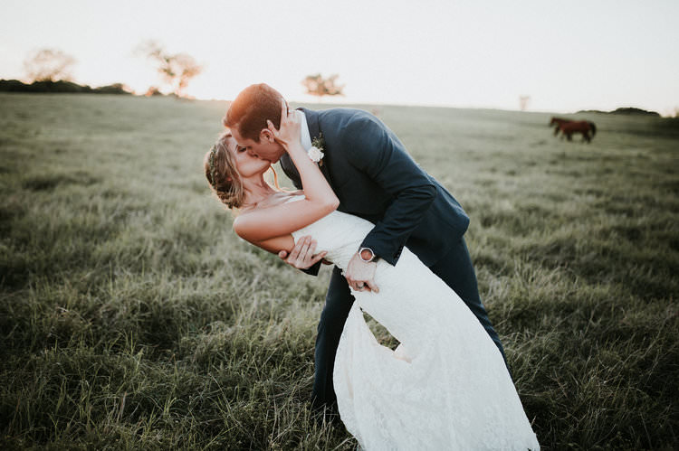 Outdoor Rustic Boho Forest Field Sunset Natural Bride Groom Kiss Wild Horses | Organic Earthy Fun Wedding Oklahoma http://zaynewilliams.com/