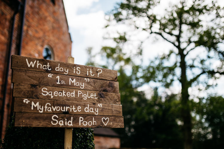 Wooden Sign Winnie the Pooh Quote Love Red Rustic Spring Barn Wedding http://www.jennymacare.com/