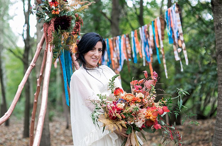 1970s Gypsy Bohemian Autumn Woodland Wedding Ideas http://carolineopacicphotography.com/