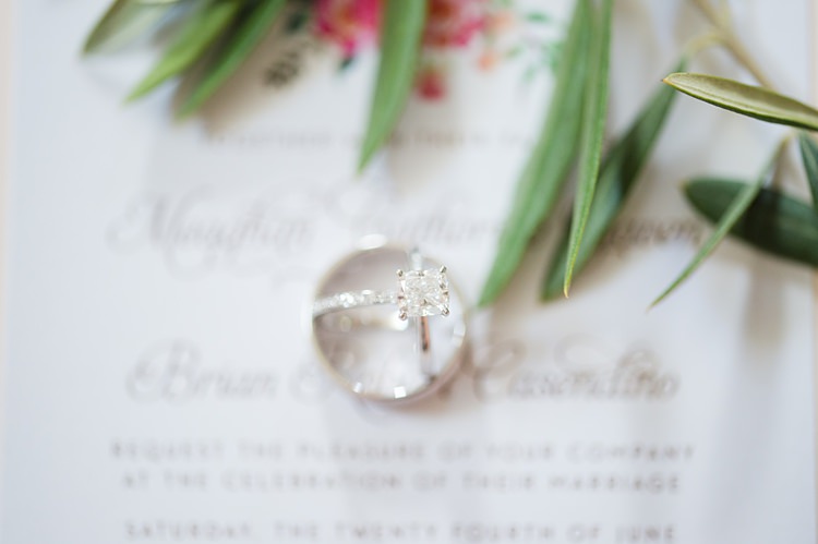 Rings Floral Stationery Bright Coral Garden Wedding New Jersey http://somethingbluenj.com/