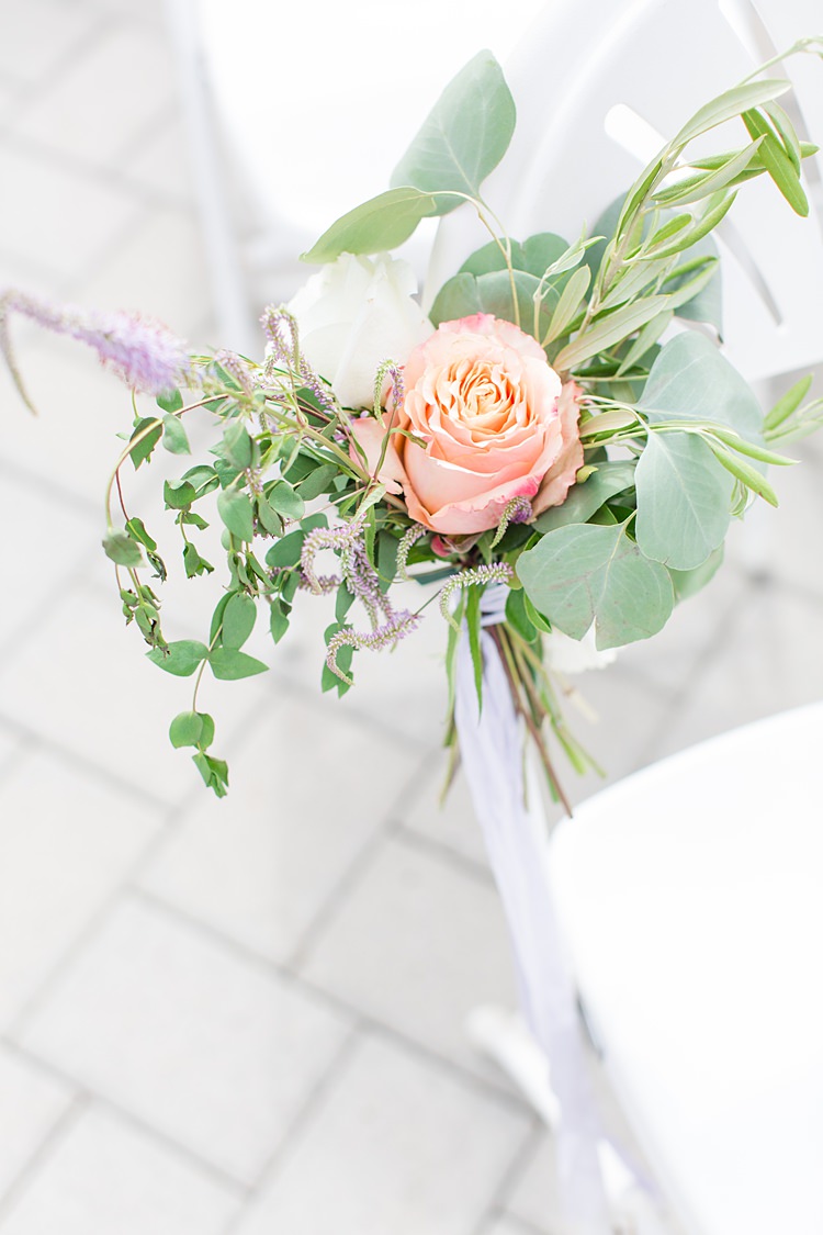 Aisle Decor Roses Greenery Bright Coral Garden Wedding New Jersey http://somethingbluenj.com/