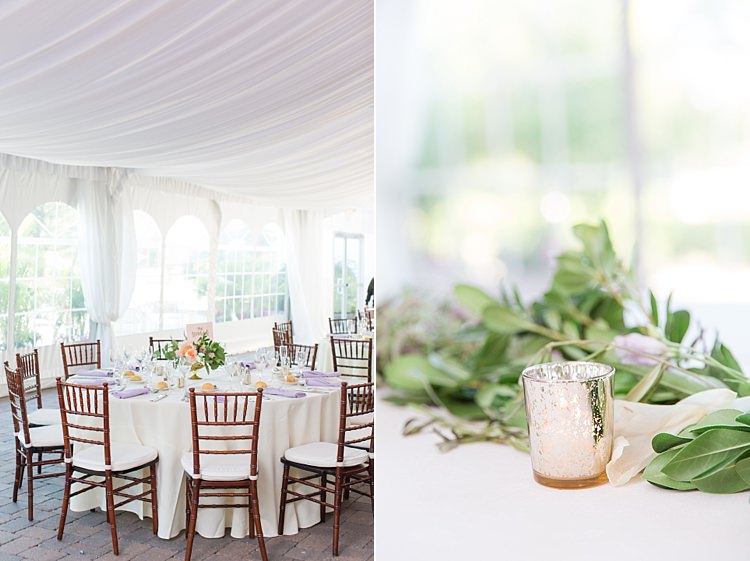 Tables Chairs Decor Centrepieces Floral Candles Greenery Bright Coral Garden Wedding New Jersey http://somethingbluenj.com/