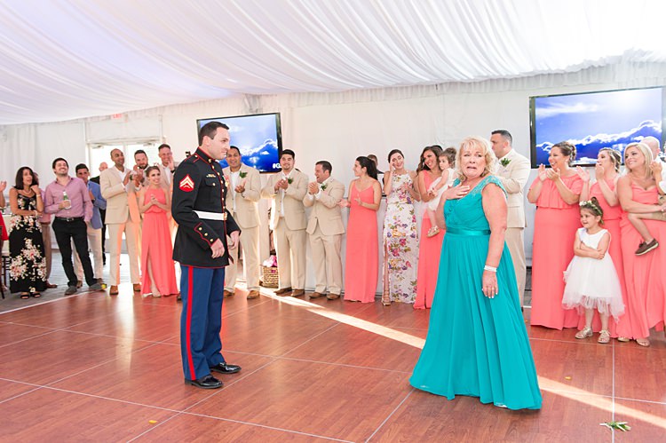 Groom Mother Dance Bright Coral Garden Wedding New Jersey http://somethingbluenj.com/