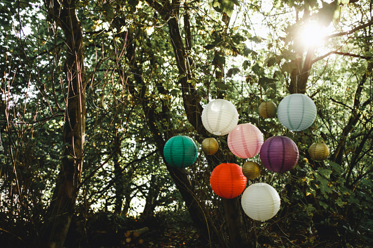 Hanging Lanterns Trees Cosy Autumn Woodland Tipi Wedding Ideas http://hbaphotography.com/