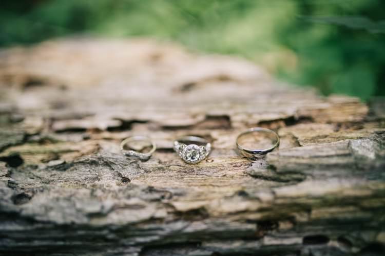 Vintage Rings Log Outdoorsy Modern Wedding in Wisconsin http://www.mcnielphotography.com/