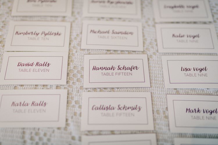 Place Settings Name Cards Outdoorsy Modern Wedding in Wisconsin http://www.mcnielphotography.com/