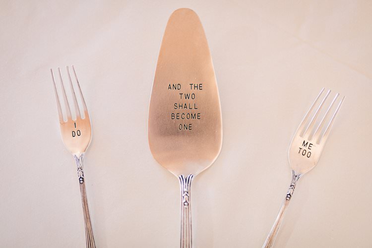 Cake Server Forks Personalised I Do Outdoorsy Modern Wedding in Wisconsin http://www.mcnielphotography.com/