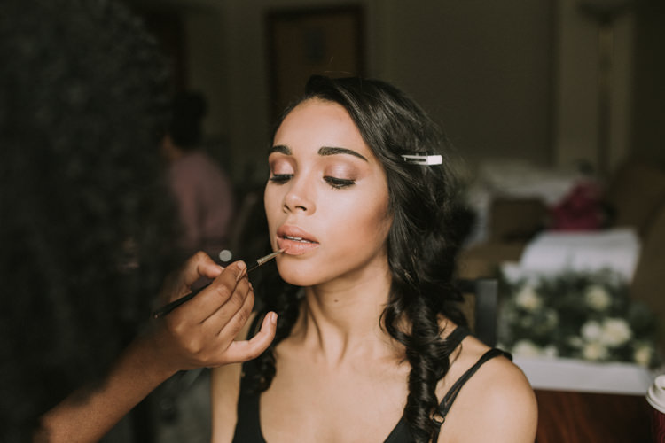Make Up Bride Bridal Beauty Elegant White Marquee Lavender Fields Wedding http://natalyjphotography.com/