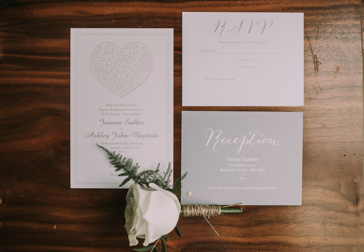 Grey Stationery Invitations Elegant White Marquee Lavender Fields Wedding http://natalyjphotography.com/
