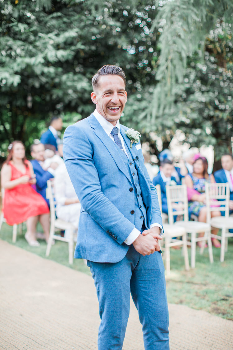 Blue Suit Groom Waistcoat Tie Fresh Modern Countryside Outdoor Wedding https://www.nikkismoments.com/