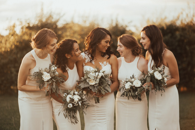 Bridesmaids Vera Wang Greenery Bouquets Flowers Elegant White Marquee Lavender Fields Wedding http://natalyjphotography.com/
