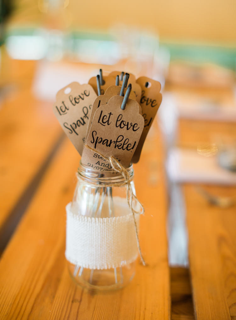 Sparklers Jar Fresh Modern Countryside Outdoor Wedding https://www.nikkismoments.com/