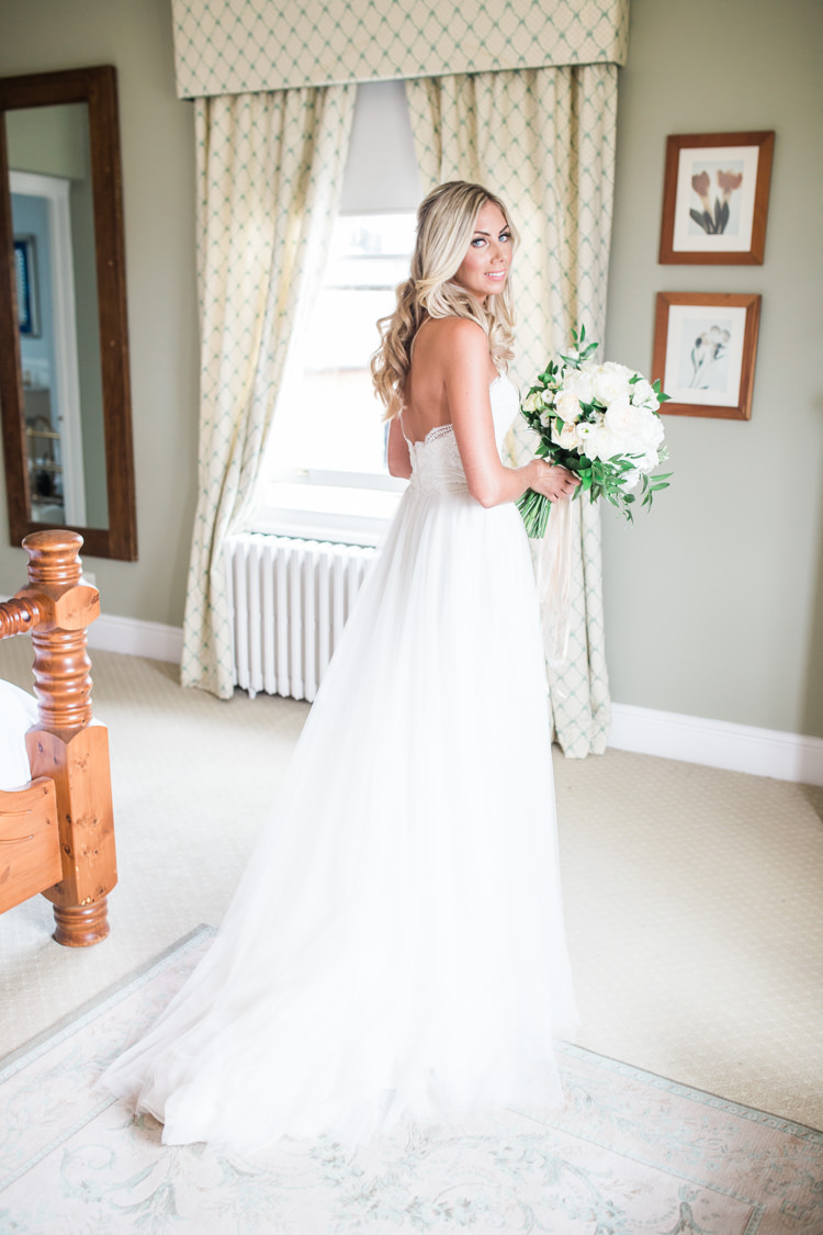 Della Gown Watters Dress Bride Bridal Tulle Strapless Lace Fresh Modern Countryside Outdoor Wedding https://www.nikkismoments.com/