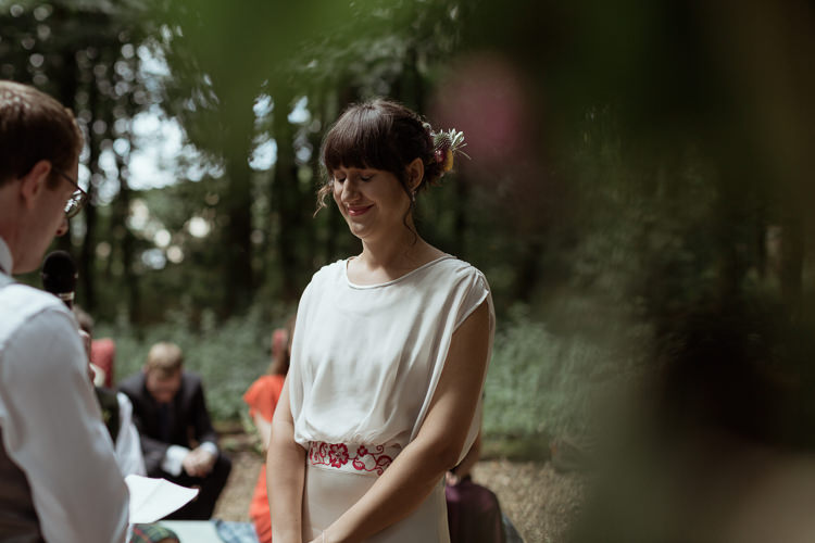 Bespoke Bride Waisted Floral Belt Magical Woodland Clearing Colourful Tipis Wedding https://www.lukebellphotography.co.uk/