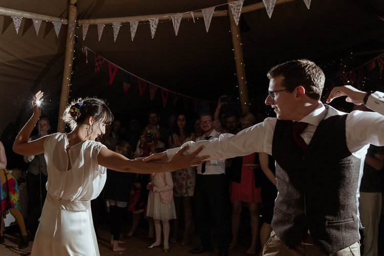 Bespoke Bride Waisted Belt Tweed Groom Waistcoat Chinos Magical Woodland Clearing Colourful Tipis Wedding https://www.lukebellphotography.co.uk/