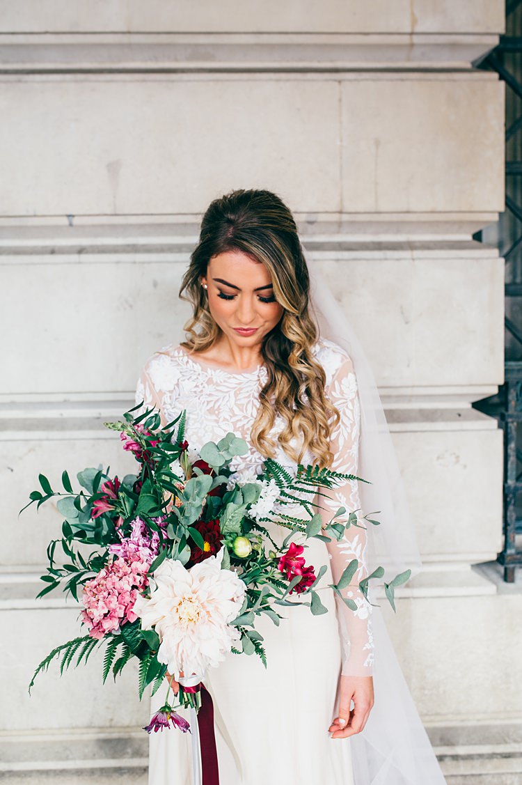Whimsical Stylish Burgundy \u0026 Rose Gold Tent Wedding, image size:750x1127