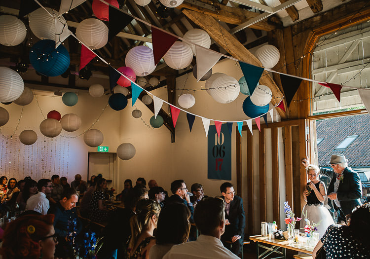 Lanterns Bunting Barn Decor Super Cool Informal Party Wedding http://www.luisholden.com/