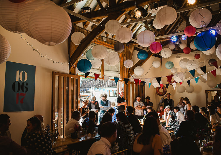 Lanterns Bunting Lights Barn Super Cool Informal Party Wedding http://www.luisholden.com/