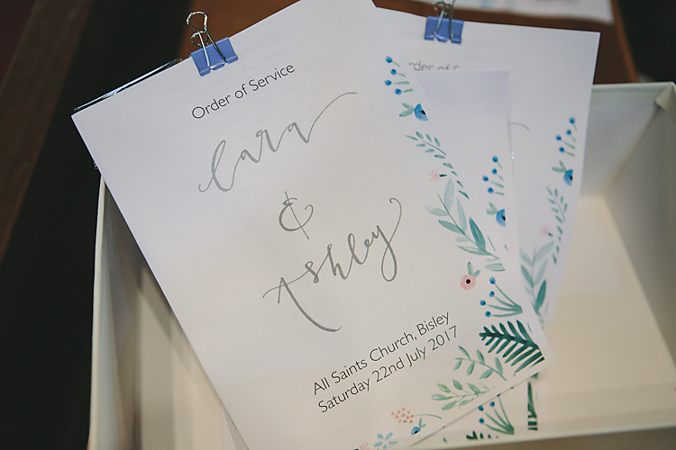 Order of Service Modern Calligraphy Pretty Country Gin Wedding http://www.victoriasomersethowphotography.co.uk/