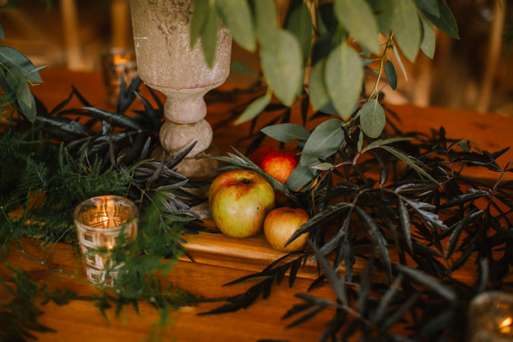 Tablescape Table Rustic Fruit Flowers Props Lighting Edgy Seasonal Autumnal Tipi Wedding Ideas http://www.sambennettphotography.co.uk/