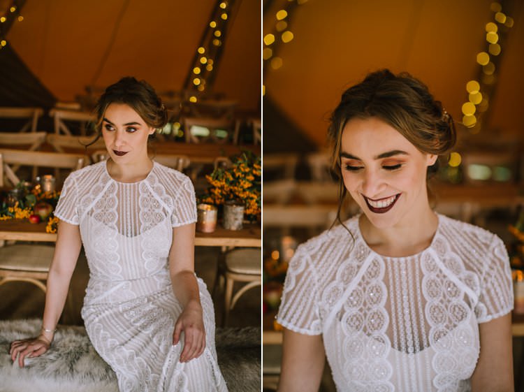 Edgy Seasonal Autumnal Tipi Wedding Ideas http://www.sambennettphotography.co.uk/