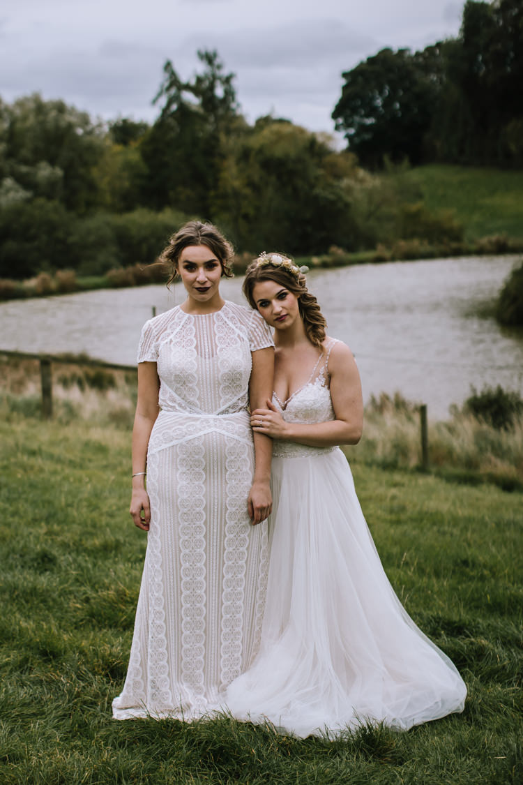 Crochet Lace Sleeve Dress Bride Bridal Gown Tulle Straps Edgy Seasonal Autumnal Tipi Wedding Ideas http://www.sambennettphotography.co.uk/