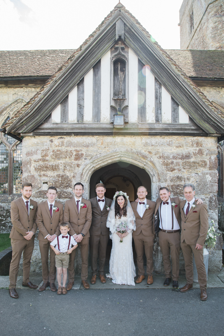 Brown Suits Bow Ties Groom Groomsmen Unique Country Farm Tipi Wedding http://www.nataliedphotography.com/