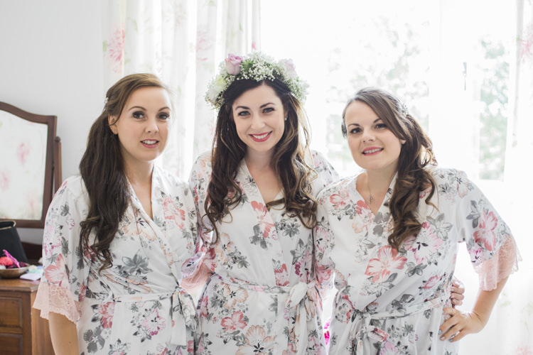 Floral Dressing Gown Bride Bridesmaids Unique Country Farm Tipi Wedding http://www.nataliedphotography.com/