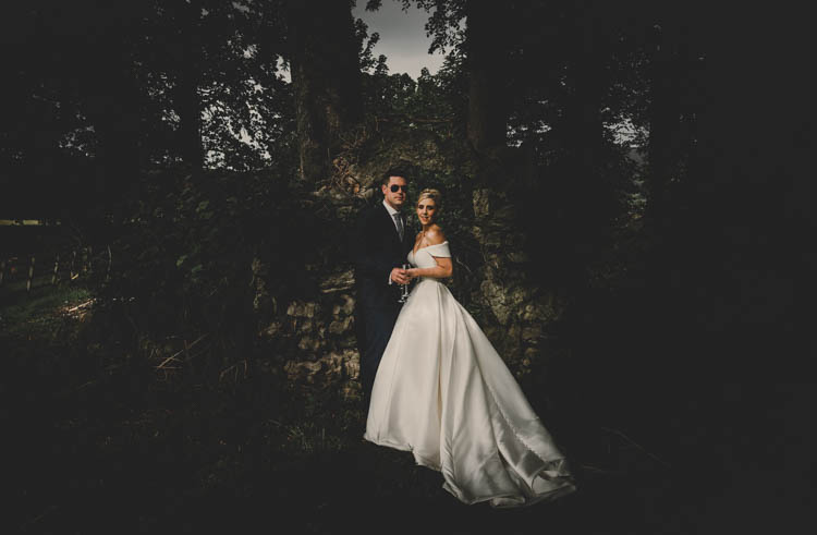 Bride Bridal Princess A Line Bardot Off the Shoulder Straps Sweetheart Neckline Ted Baker Groom Mod Suit Rose Gold Sequins Greenery Musical Wedding https://www.jademaguirephotography.uk/