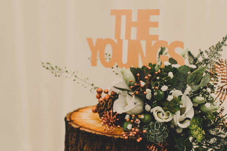 Cake Topper Florals Flower Rose Gold Sequins Greenery Musical Wedding https://www.jademaguirephotography.uk/