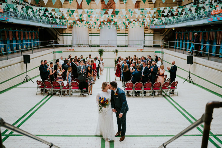 Colourful Cool Humanist Pool Wedding http://www.stevebridgwoodphotography.co.uk/