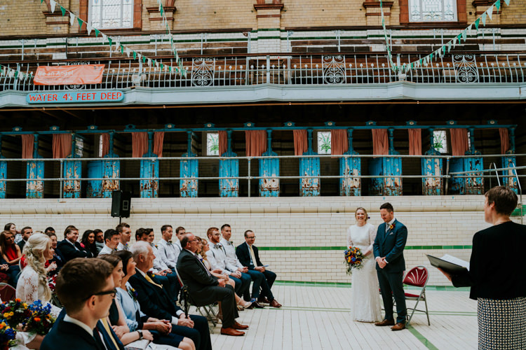Colourful Cool Humanist Pool Wedding http://www.stevebridgwoodphotography.co.uk/