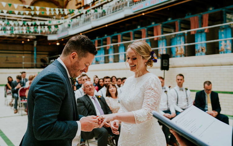 Colourful Cool Humanist Pool Wedding http://www.stevebridgwoodphotography.co.uk/
