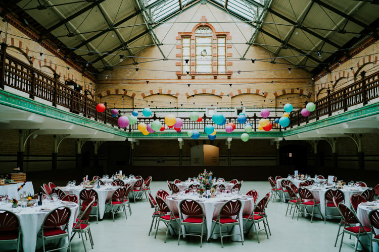 Venue Reception Lanterns Colourful Cool Humanist Pool Wedding http://www.stevebridgwoodphotography.co.uk/