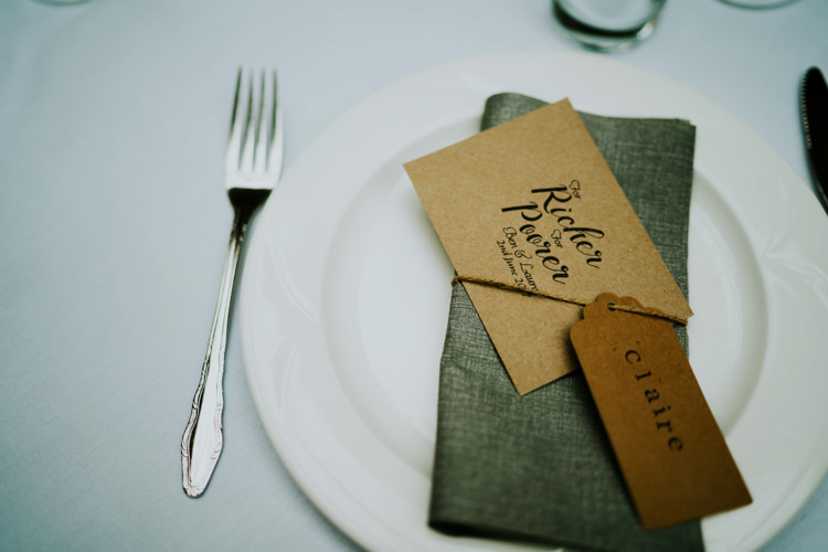 Place Setting Name Card Luggage Tag Colourful Cool Humanist Pool Wedding http://www.stevebridgwoodphotography.co.uk/